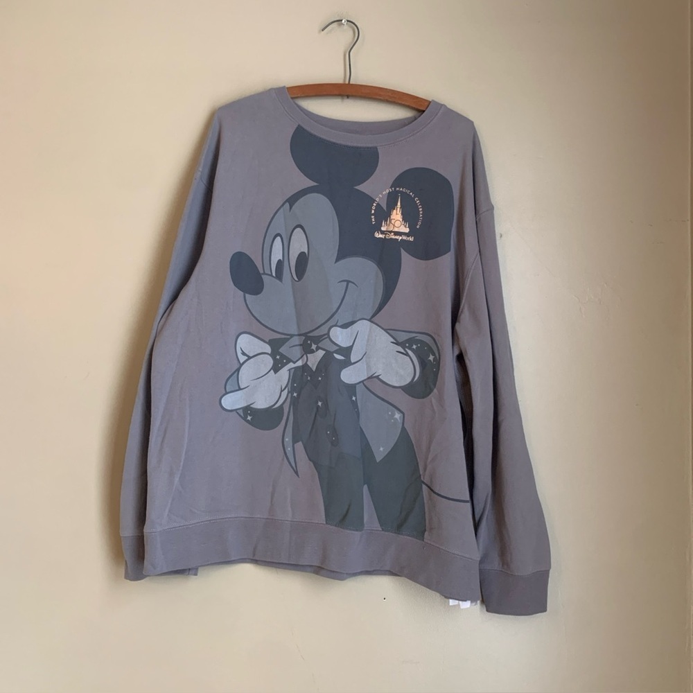 Disney 50th Anniversary Mickey Mouse Grey Sweater Sweatshirt XL Disney Parks